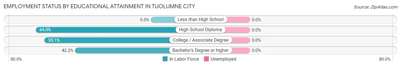 Employment Status by Educational Attainment in Tuolumne City