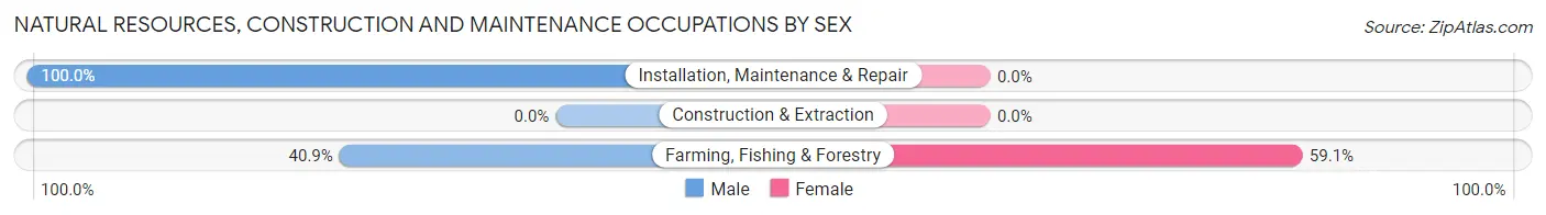 Natural Resources, Construction and Maintenance Occupations by Sex in University of California Davis