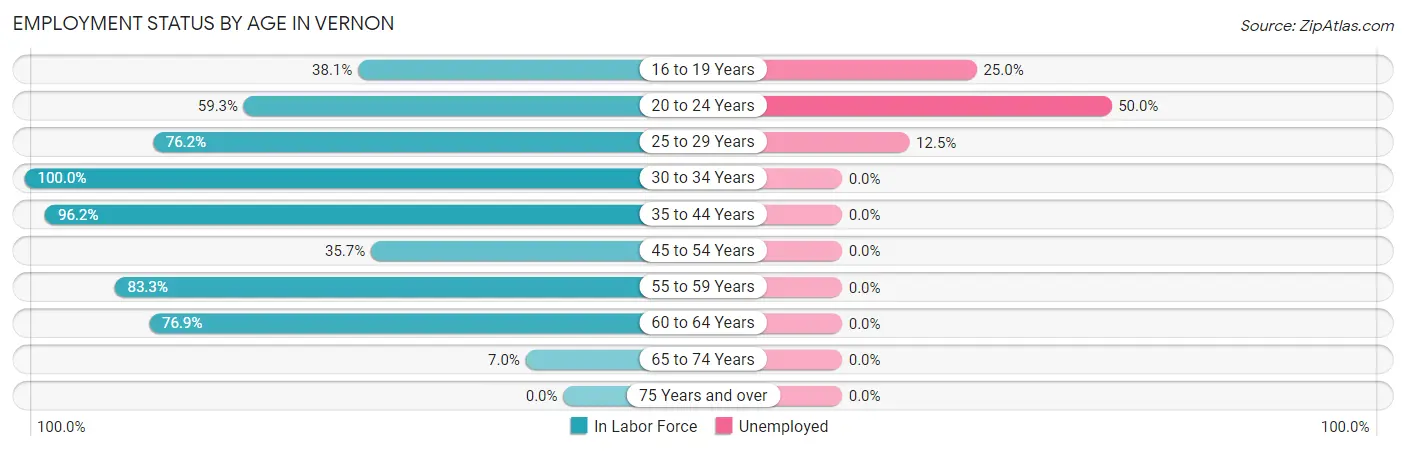 Employment Status by Age in Vernon