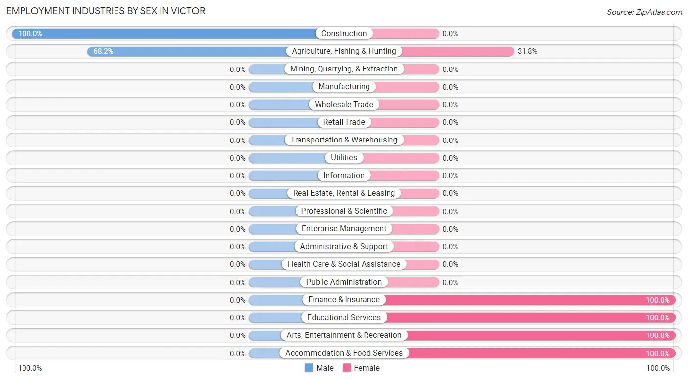 Employment Industries by Sex in Victor