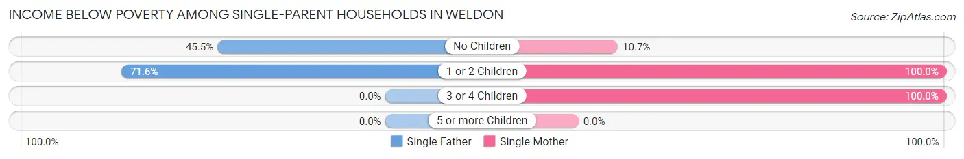 Income Below Poverty Among Single-Parent Households in Weldon