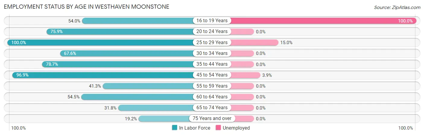 Employment Status by Age in Westhaven Moonstone