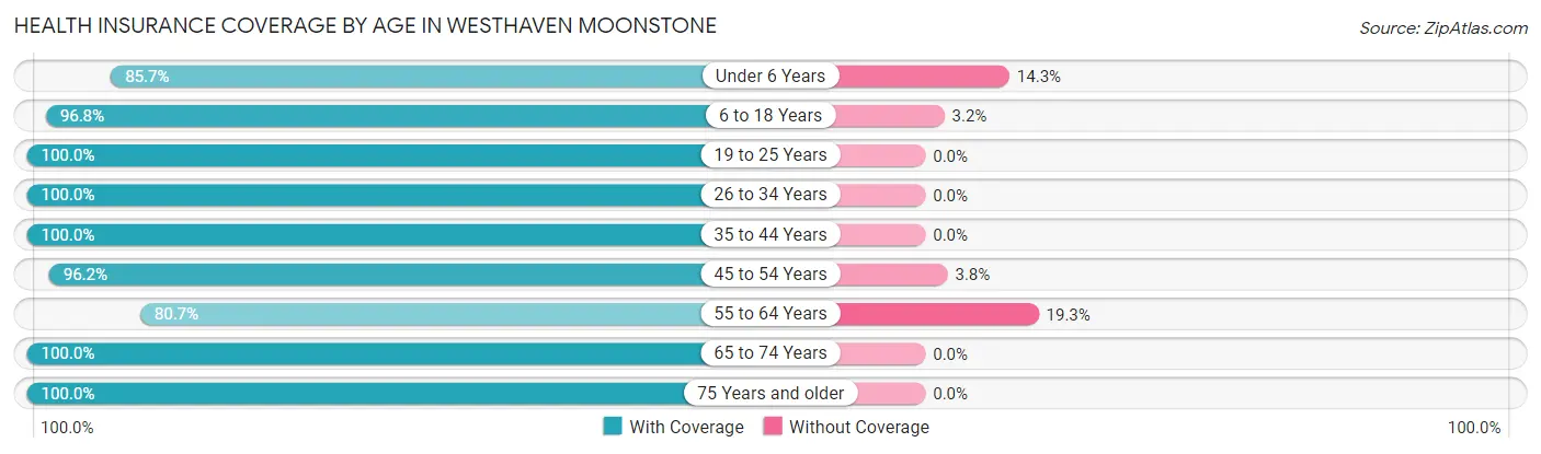 Health Insurance Coverage by Age in Westhaven Moonstone