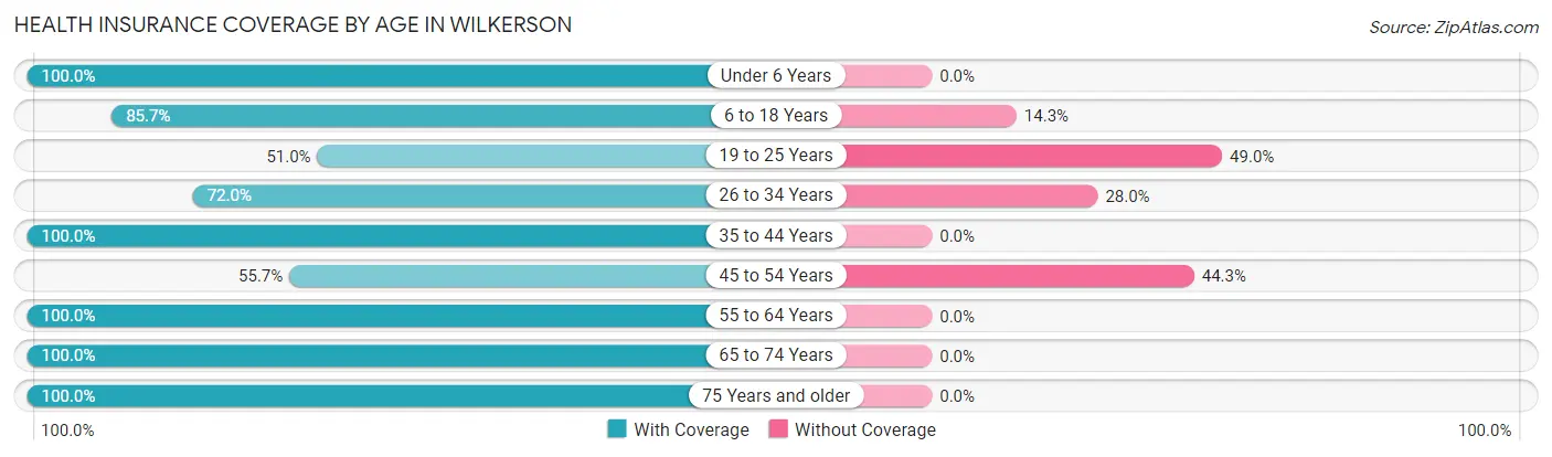 Health Insurance Coverage by Age in Wilkerson