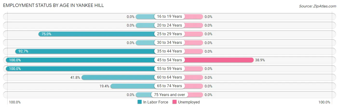 Employment Status by Age in Yankee Hill