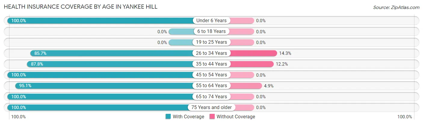 Health Insurance Coverage by Age in Yankee Hill