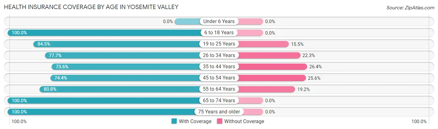 Health Insurance Coverage by Age in Yosemite Valley