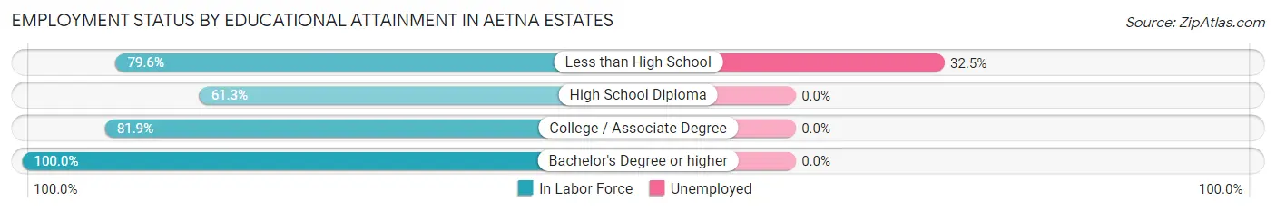 Employment Status by Educational Attainment in Aetna Estates