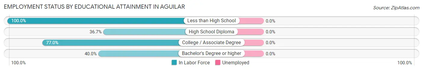 Employment Status by Educational Attainment in Aguilar