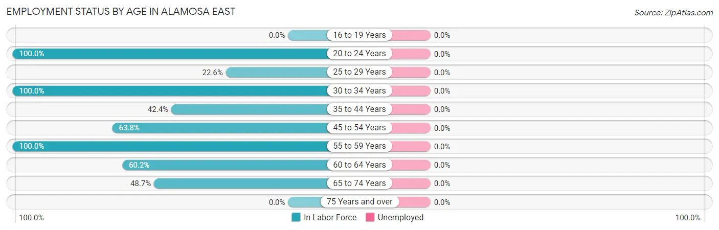 Employment Status by Age in Alamosa East