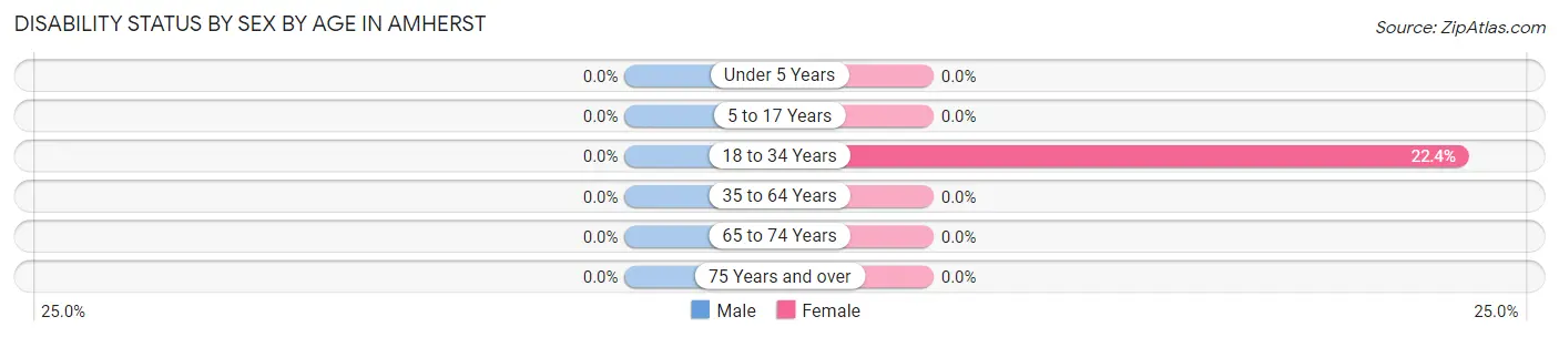 Disability Status by Sex by Age in Amherst
