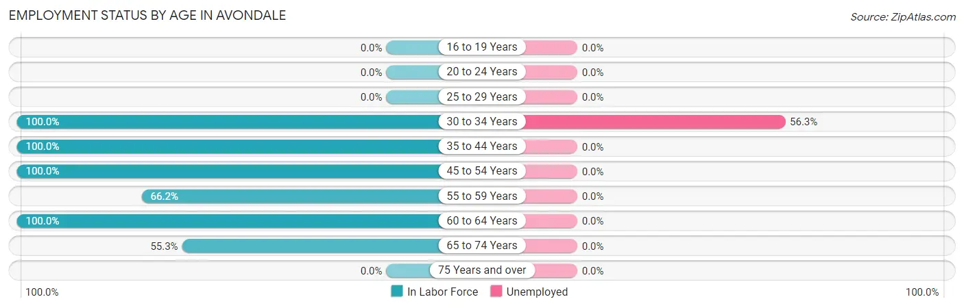 Employment Status by Age in Avondale