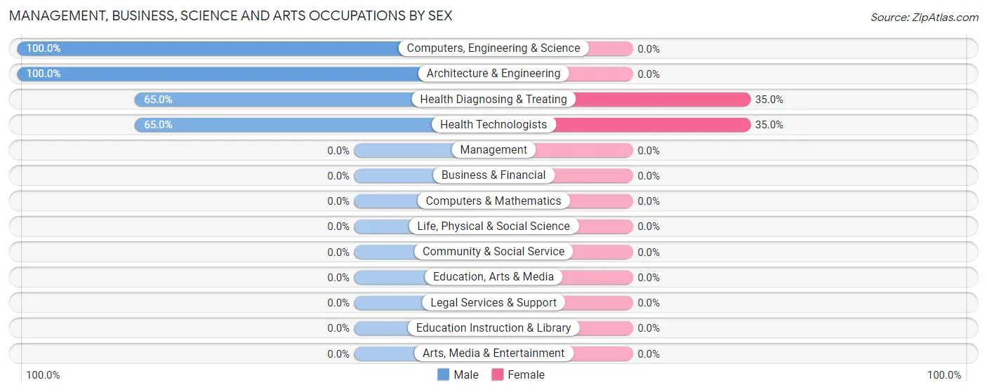 Management, Business, Science and Arts Occupations by Sex in Blende