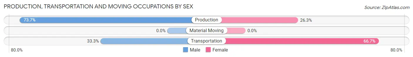 Production, Transportation and Moving Occupations by Sex in Blue River