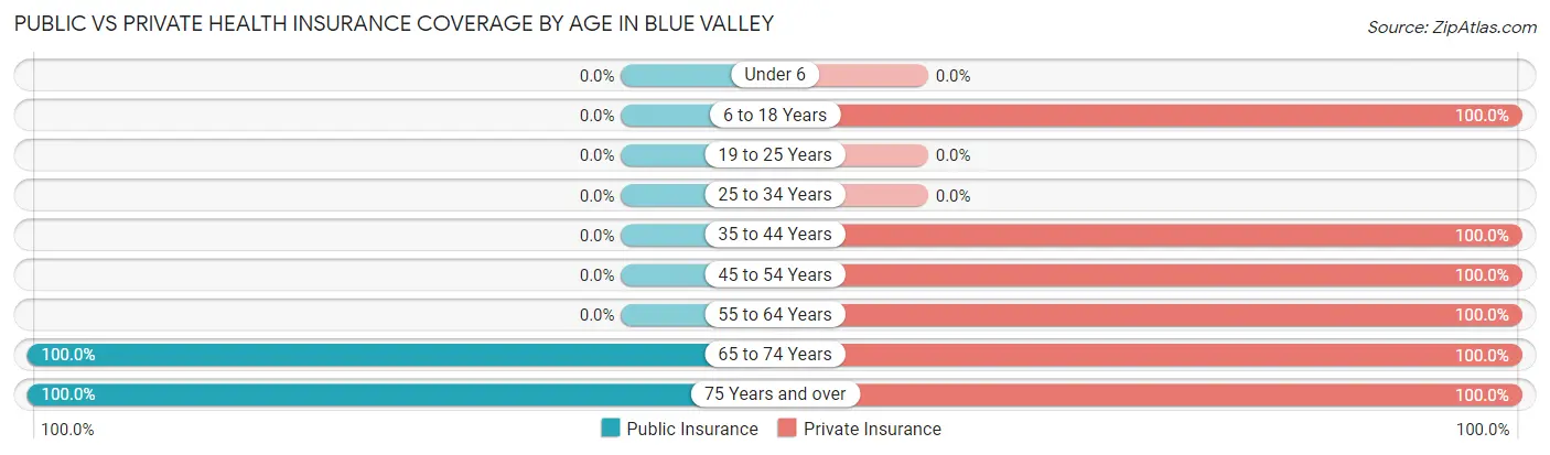 Public vs Private Health Insurance Coverage by Age in Blue Valley