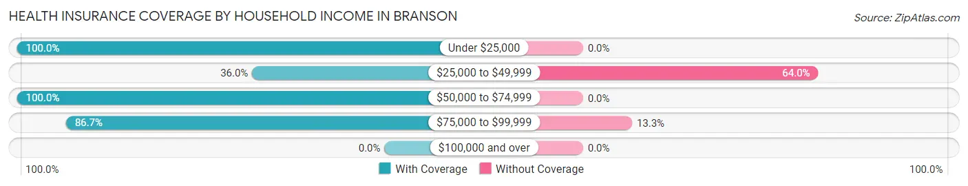 Health Insurance Coverage by Household Income in Branson