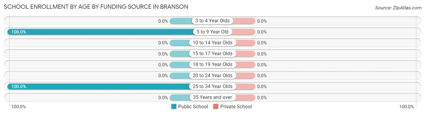 School Enrollment by Age by Funding Source in Branson