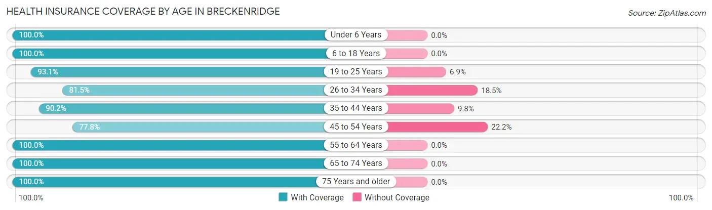 Health Insurance Coverage by Age in Breckenridge