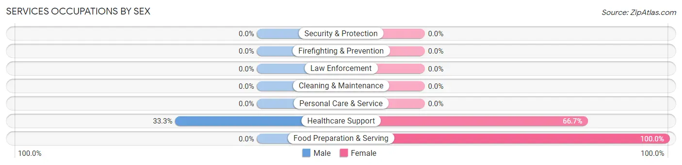 Services Occupations by Sex in Briggsdale