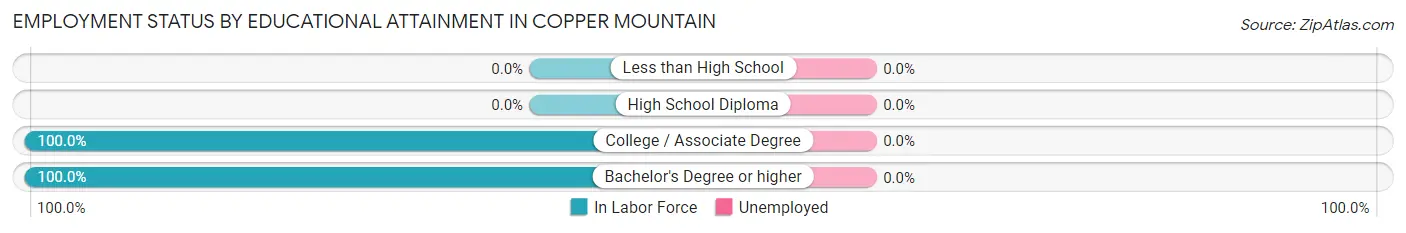 Employment Status by Educational Attainment in Copper Mountain