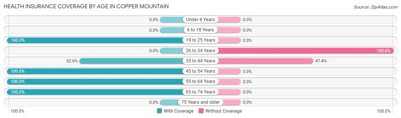 Health Insurance Coverage by Age in Copper Mountain