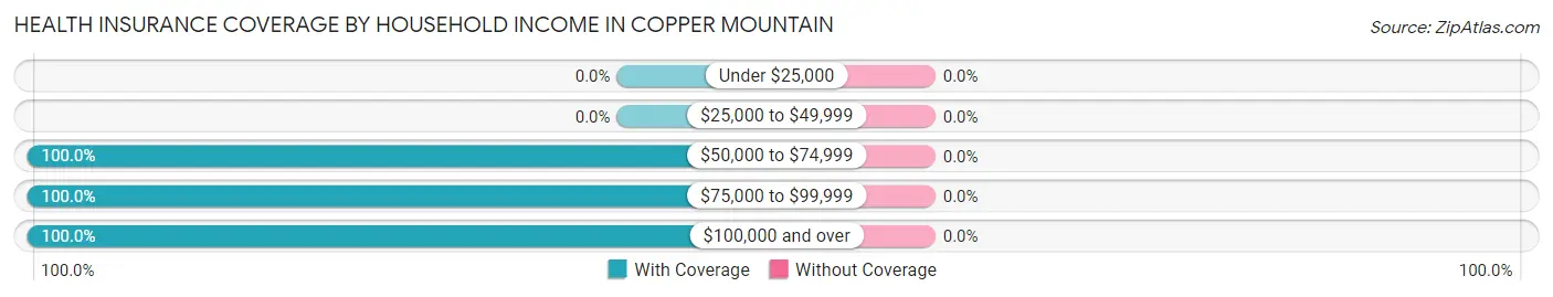 Health Insurance Coverage by Household Income in Copper Mountain
