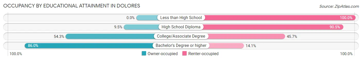 Occupancy by Educational Attainment in Dolores