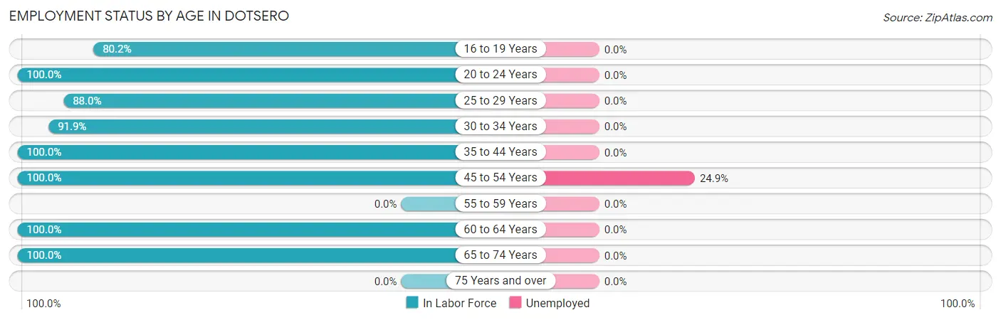 Employment Status by Age in Dotsero