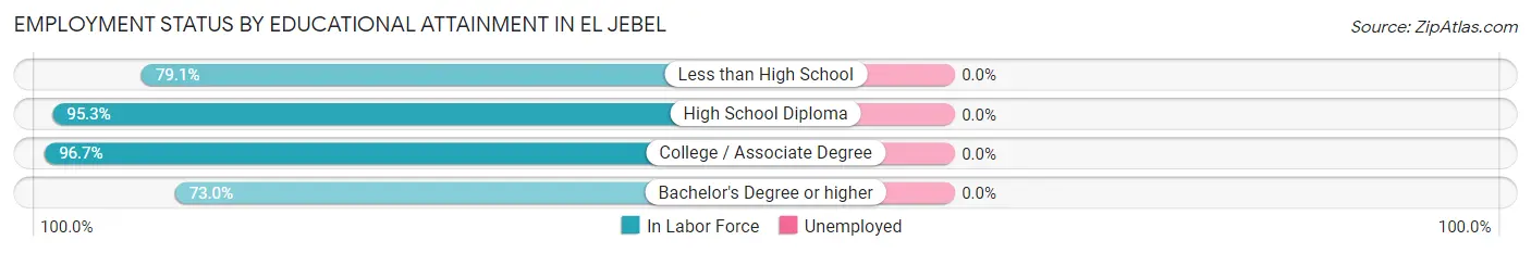 Employment Status by Educational Attainment in El Jebel