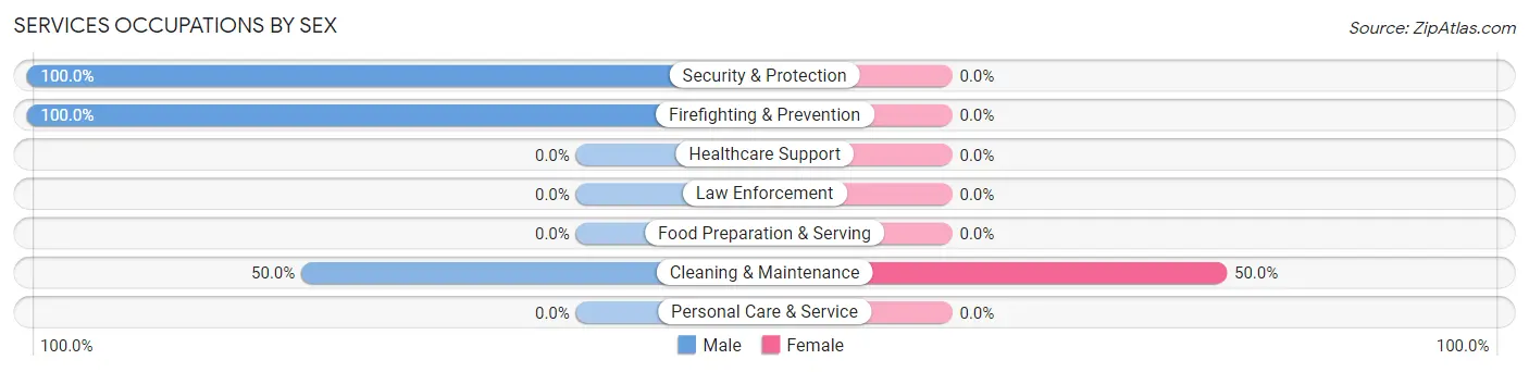 Services Occupations by Sex in El Moro