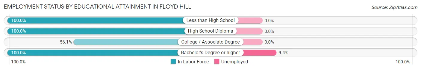 Employment Status by Educational Attainment in Floyd Hill