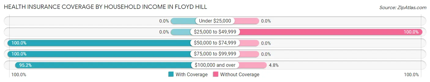 Health Insurance Coverage by Household Income in Floyd Hill