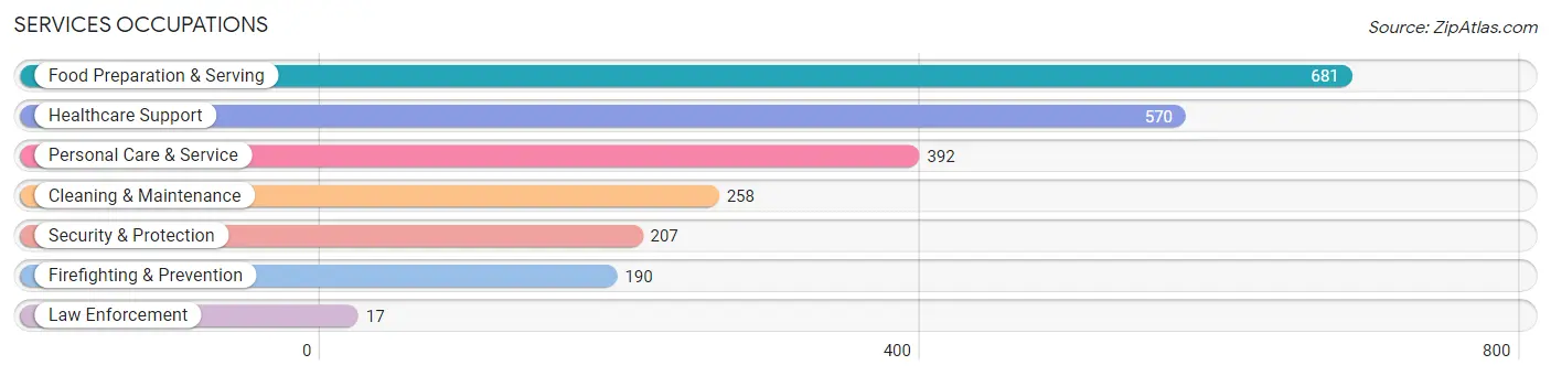 Services Occupations in Four Square Mile