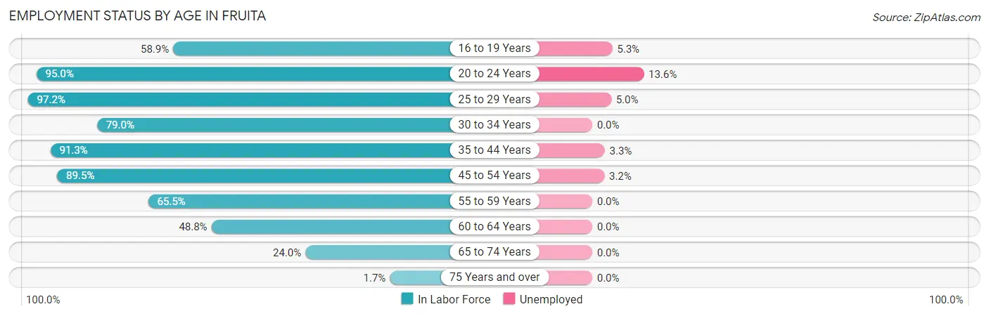 Employment Status by Age in Fruita