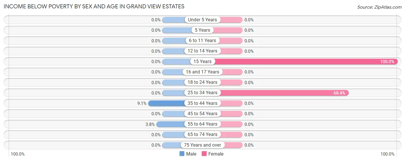 Income Below Poverty by Sex and Age in Grand View Estates