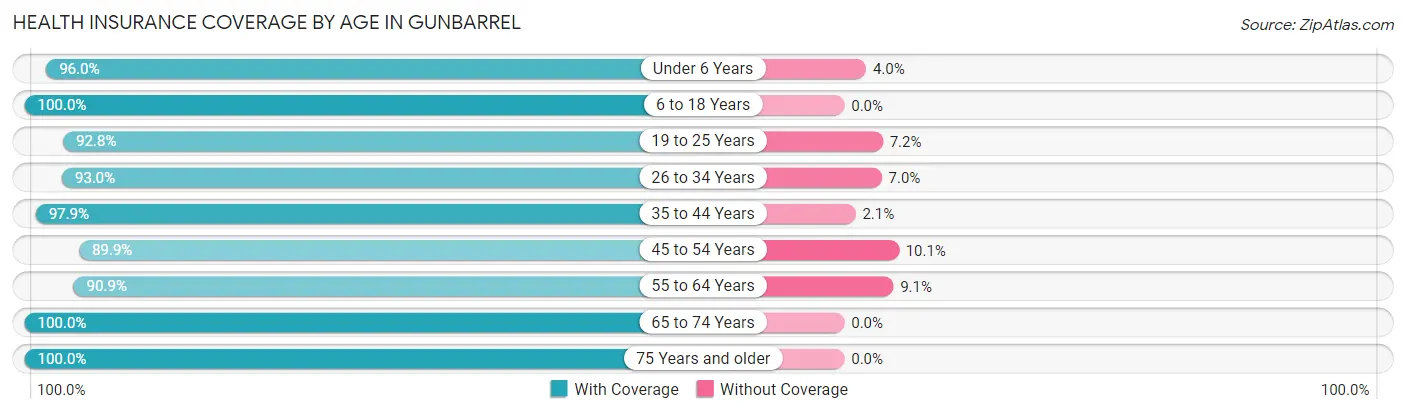 Health Insurance Coverage by Age in Gunbarrel