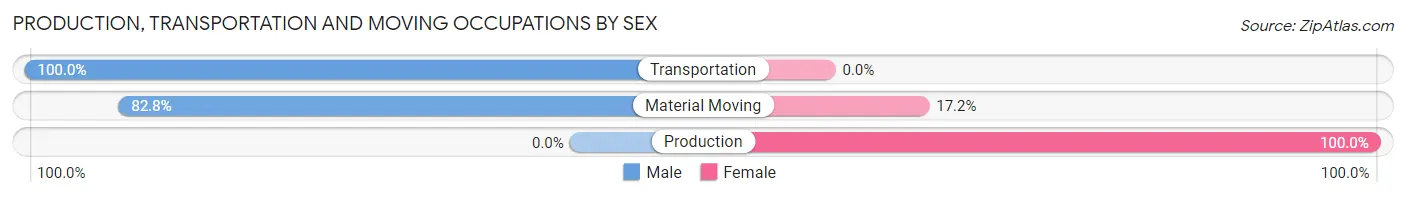 Production, Transportation and Moving Occupations by Sex in Gunnison