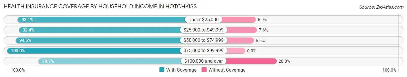 Health Insurance Coverage by Household Income in Hotchkiss