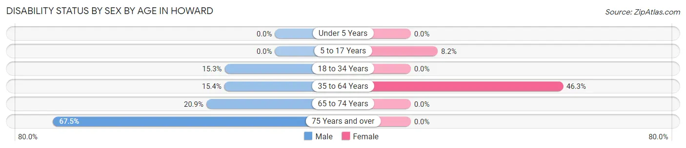 Disability Status by Sex by Age in Howard