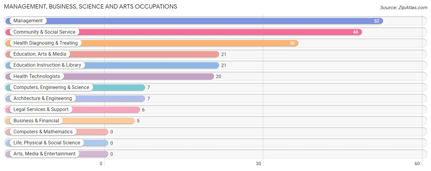 Management, Business, Science and Arts Occupations in Hugo