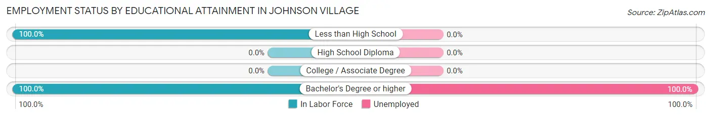 Employment Status by Educational Attainment in Johnson Village