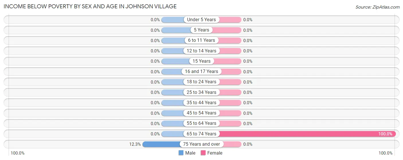 Income Below Poverty by Sex and Age in Johnson Village