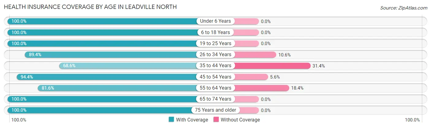 Health Insurance Coverage by Age in Leadville North