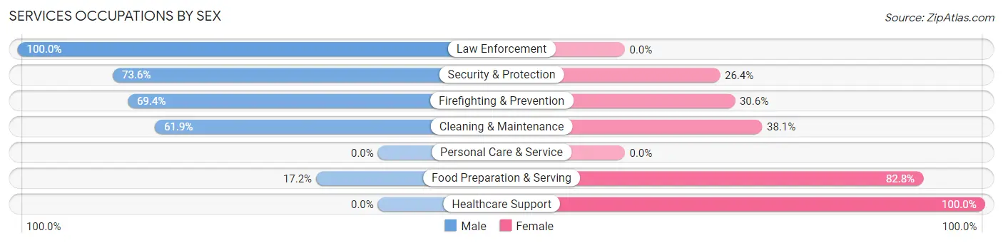 Services Occupations by Sex in Lochbuie