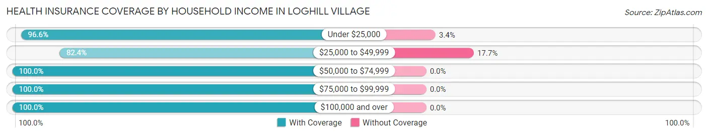 Health Insurance Coverage by Household Income in Loghill Village