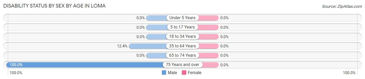 Disability Status by Sex by Age in Loma