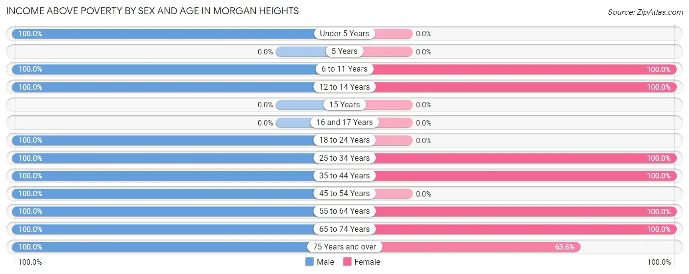 Income Above Poverty by Sex and Age in Morgan Heights