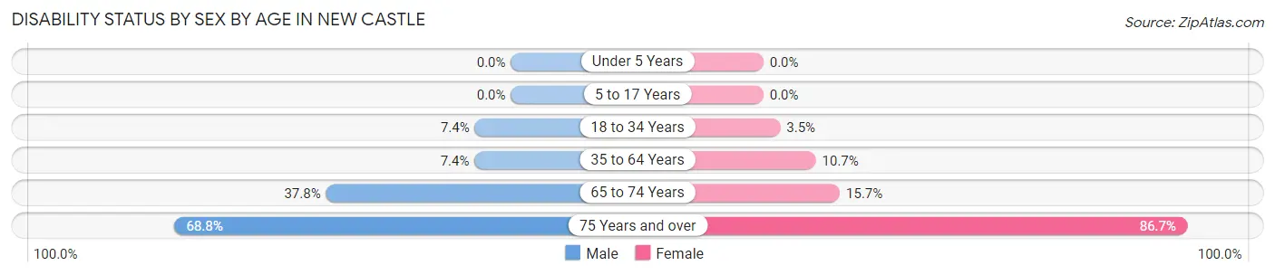 Disability Status by Sex by Age in New Castle