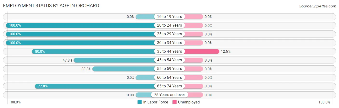 Employment Status by Age in Orchard