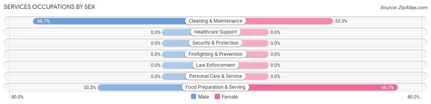 Services Occupations by Sex in Ovid